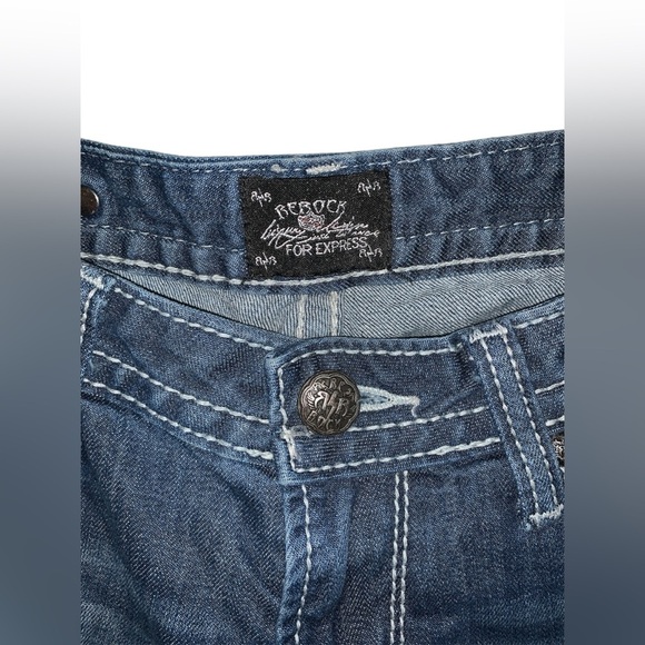 Express Vintage ReRock Dark Faded Wash Low Rise Skinny Jean Size 6 - Picture 5 of 8